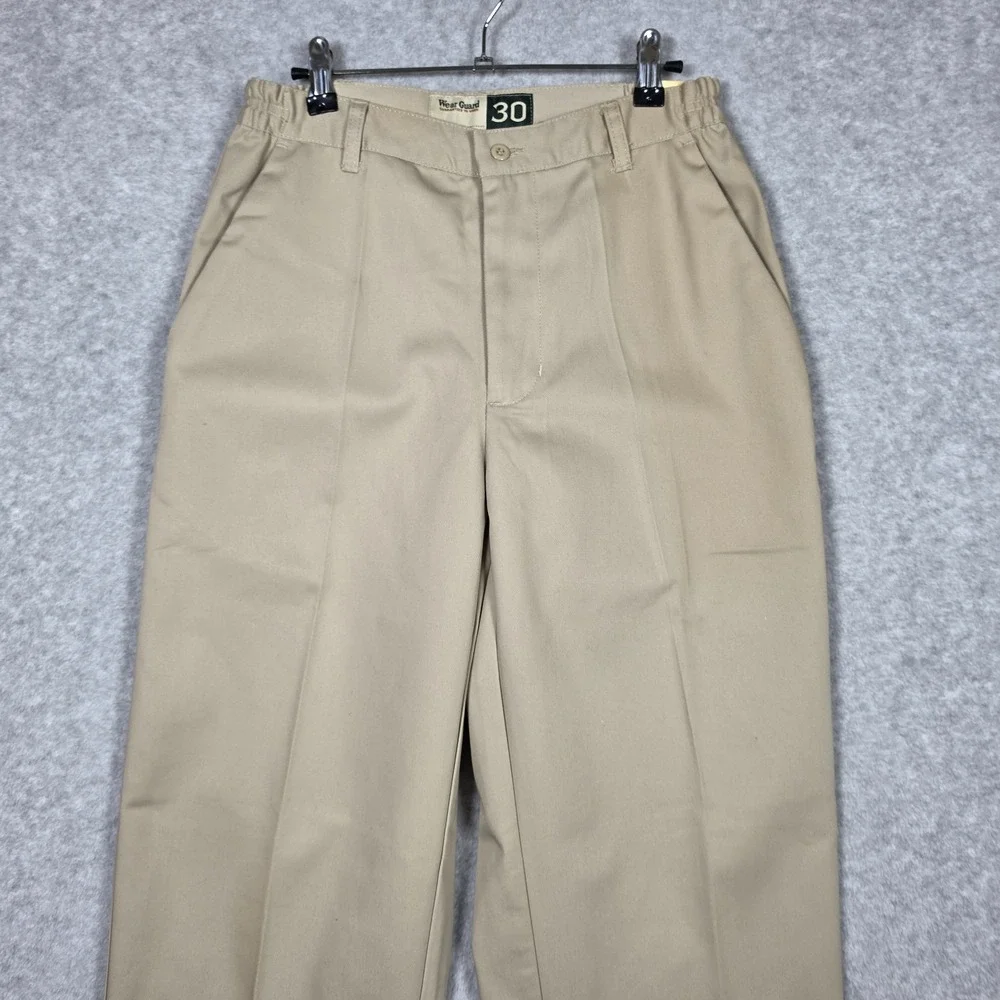 VTG WearGuard Pants Mens Sz 30x31 Tan Beige Stretch Waist Relaxed Straight NEW